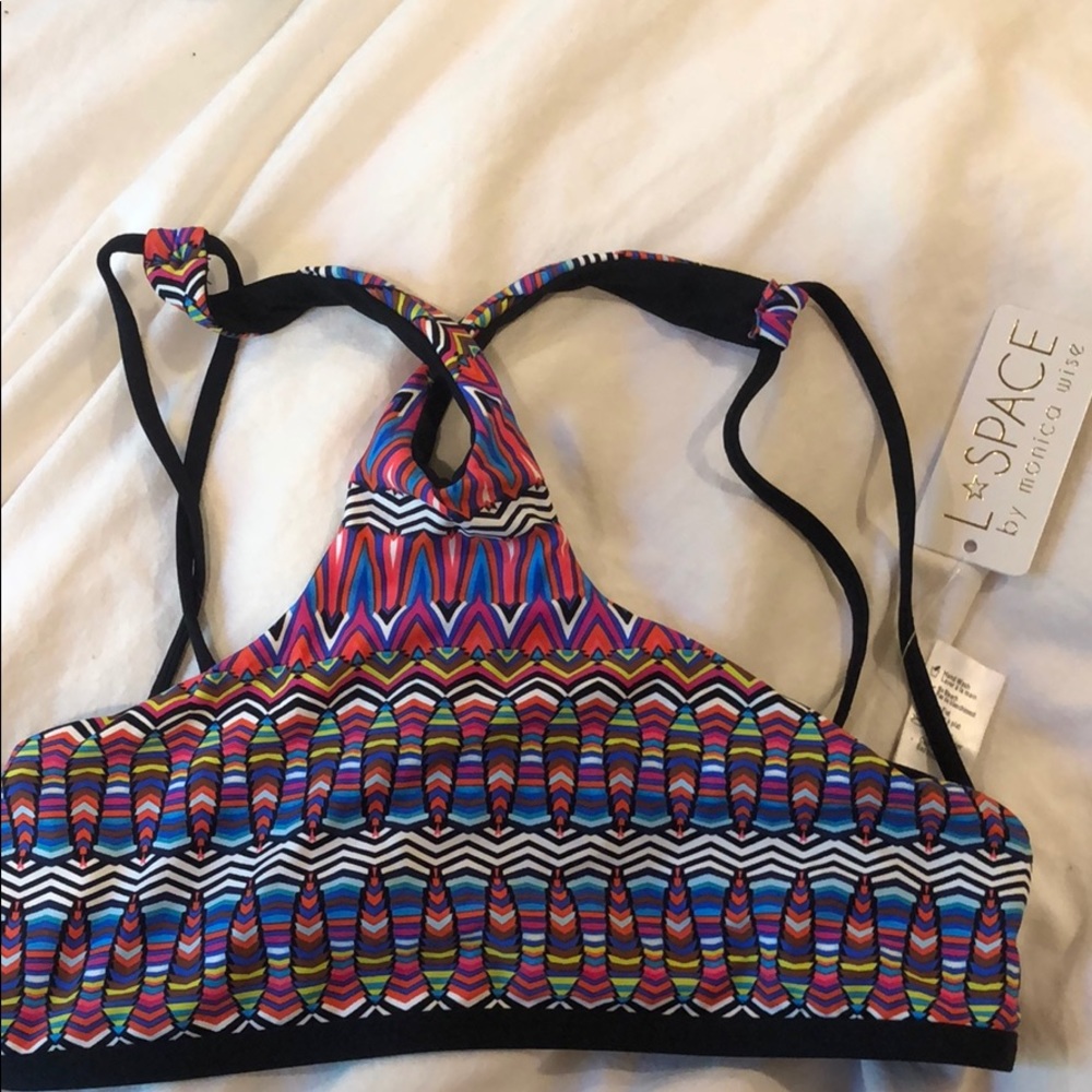 *rare* NWT!! L Space halter reversible swim top